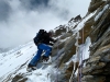 Kilian kurz unter Lager 2 (6400m) auf der Basken-Route